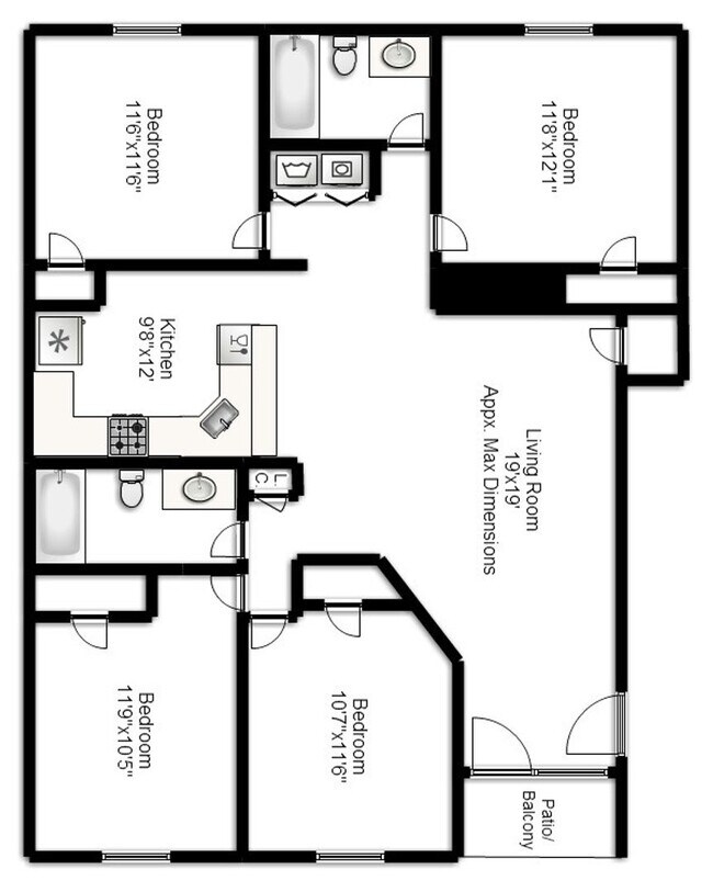Building Photo - 4 Bedroom 2 Bath Apartment Top Floor