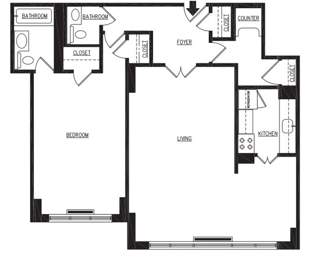 1BR Unit A - Hemisphere House