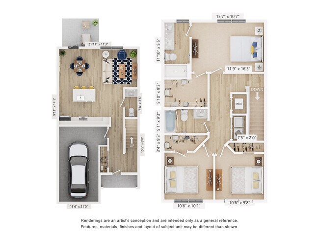 Floorplan - Hamlet at Avalon Park - Homes and Townhomes for Rent