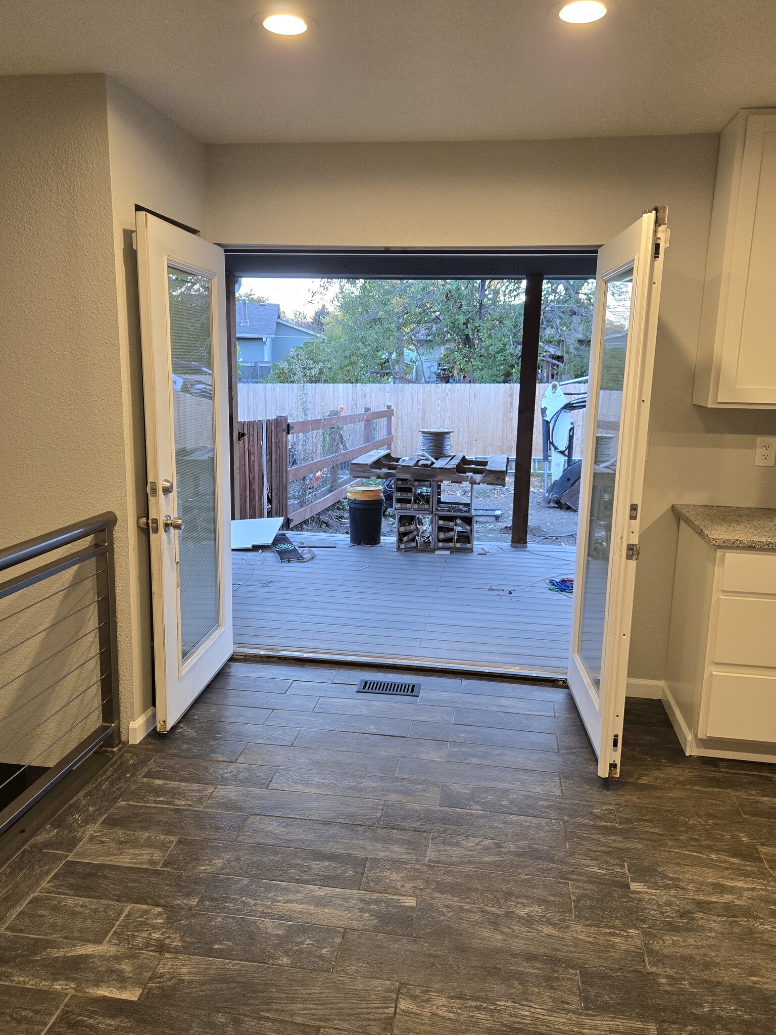 French DBL doors to deck_outdoor living - 8731 Field Way