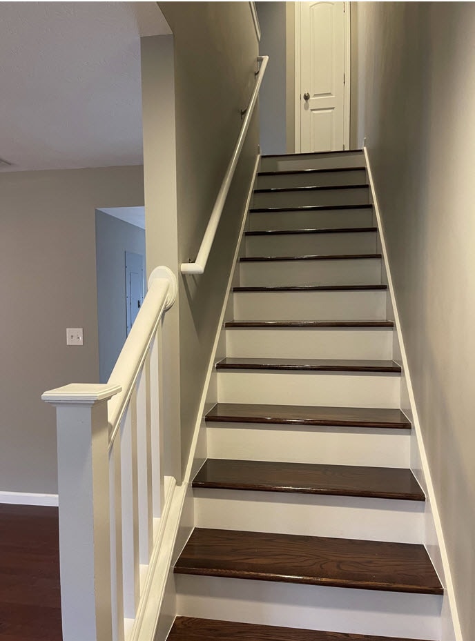 Newly installed solid oak wood stairs - 2786 E Bressingham Way