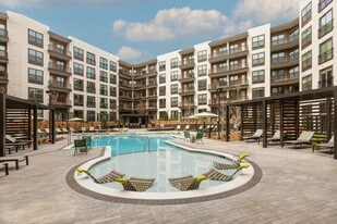 Resort-style Swimming Pool with Tanning Ledge - Bexley Chamblee