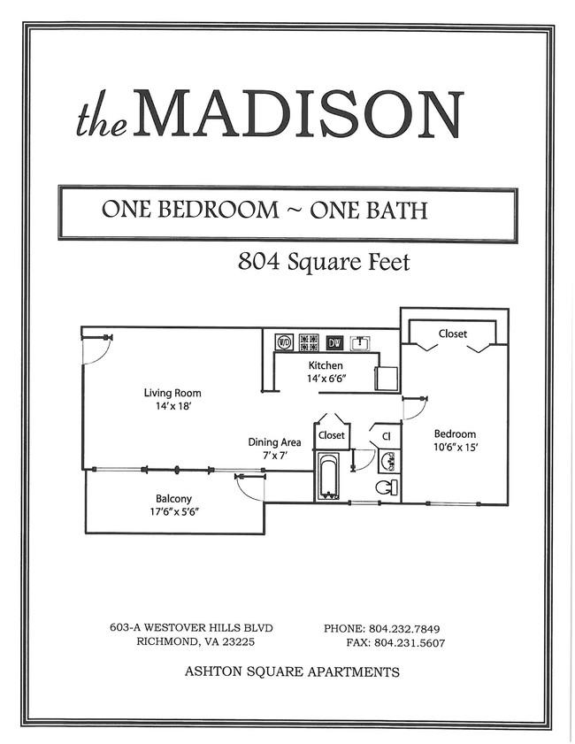 Floorplan - Ashton Square Apartments