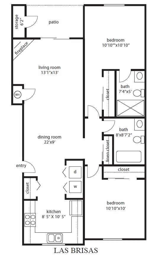 2BR/2BA - Las Brisas