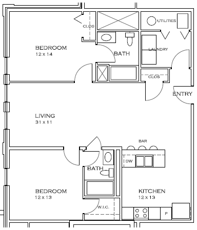 2BR/2BA - Station 11 Apartments