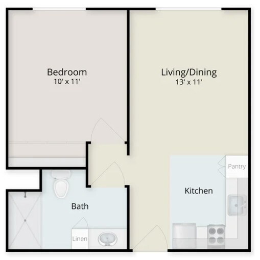 Sample 1BR Floorplan - Terraces at Summitview