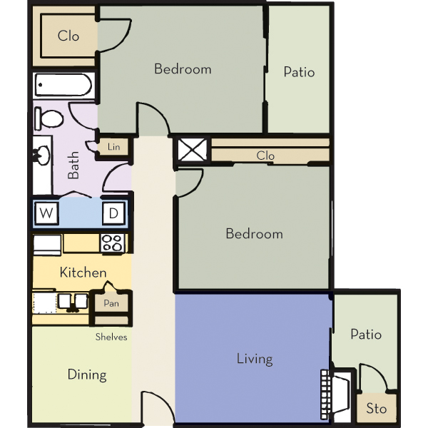 2 Bedroom / 1 Bath / 855 Sq.Ft. - Towne Lake Apartments