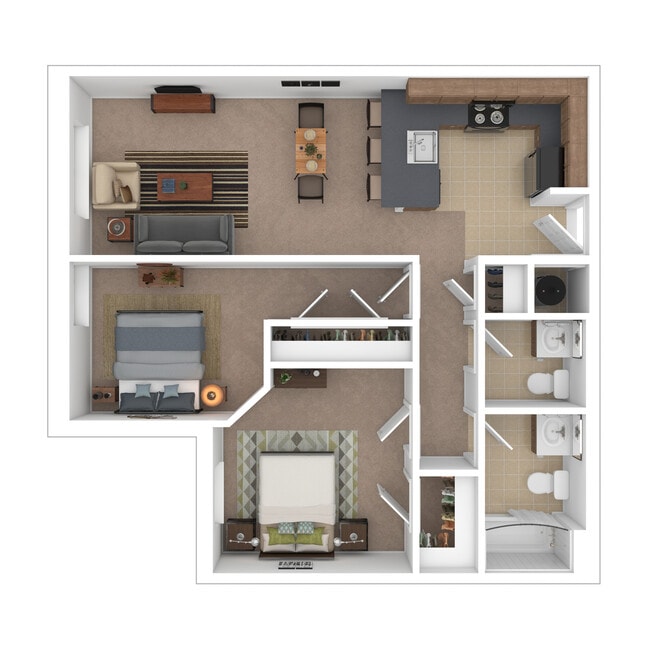 The Springs - 2 Bed, 1.5 Bath, 798 sq. ft. - The Springs Apartments