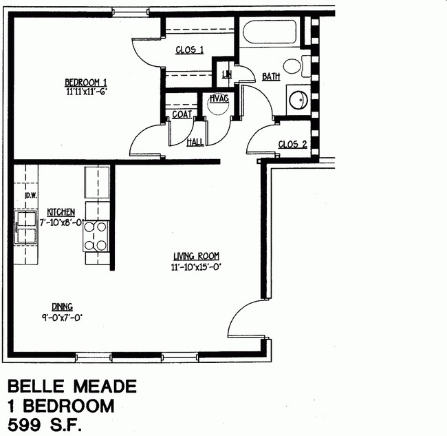 1BR/1BA - Belle Meade Apartments