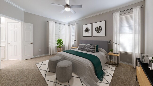 Newly Renovated Primary Bedroom with Spacious Ensuite - The Delano at North Richland Hills Apartments