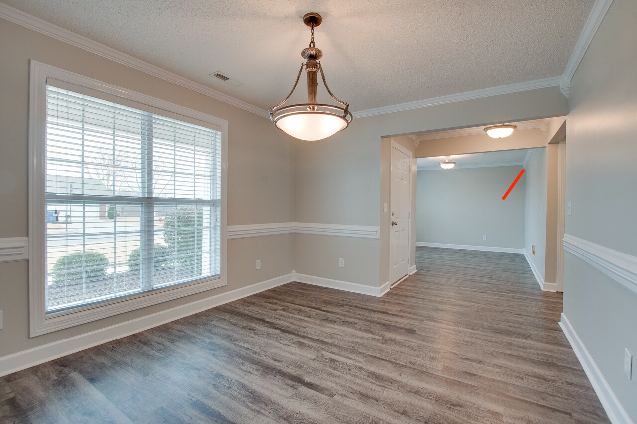 View from Formal Dining Room to Flex Room - 104 Kings Cross Dr