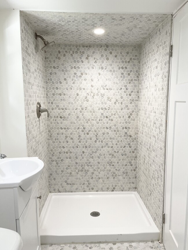 New bathroom stand up shower, new tile - 157 Northern Blvd