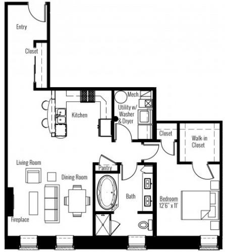 1BR/1BA - Apartments at the Hub