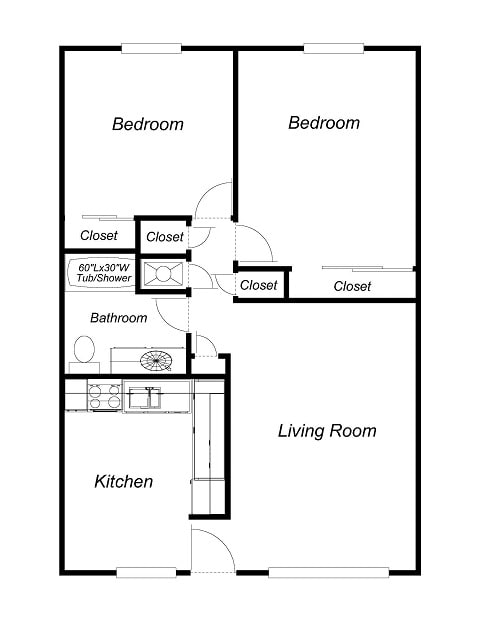 2BR/1BA - 044- Villa Oaks