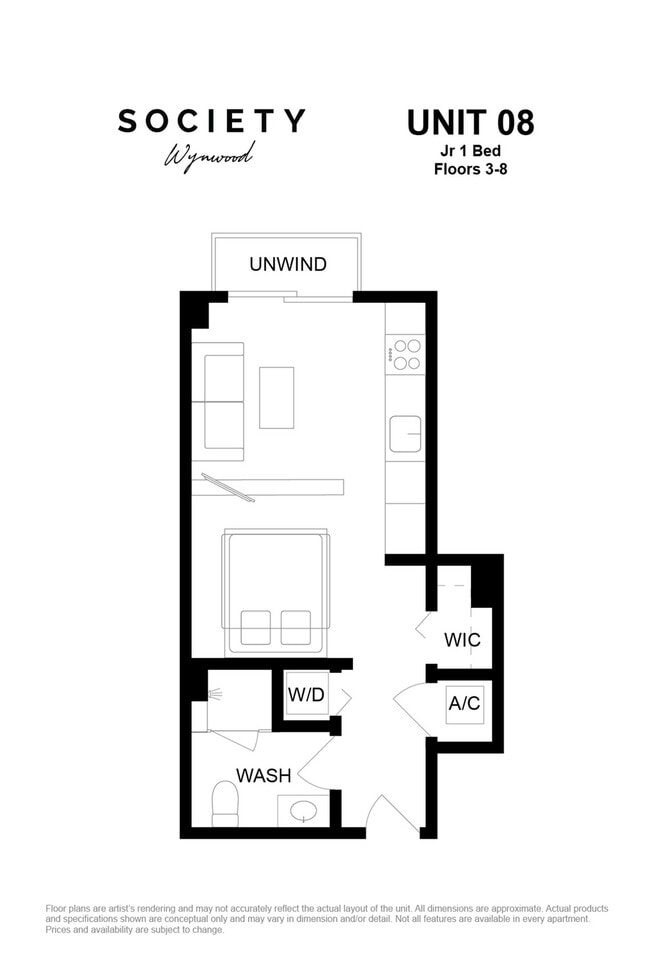JR 1 Bed - Unit 08 - Fl 3-8 - Society Wynwood