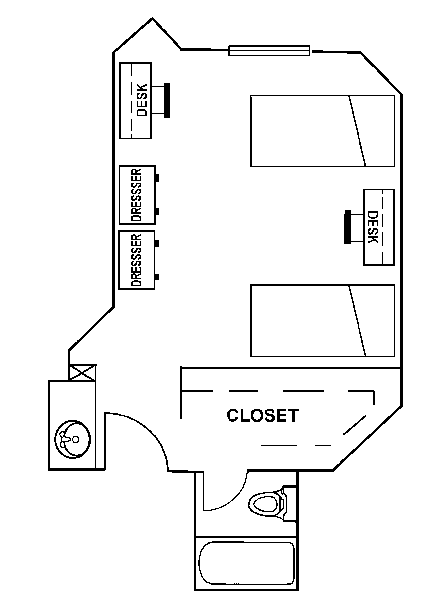 Floor Plan Studio Plus - Dobie Twenty21 Student Spaces