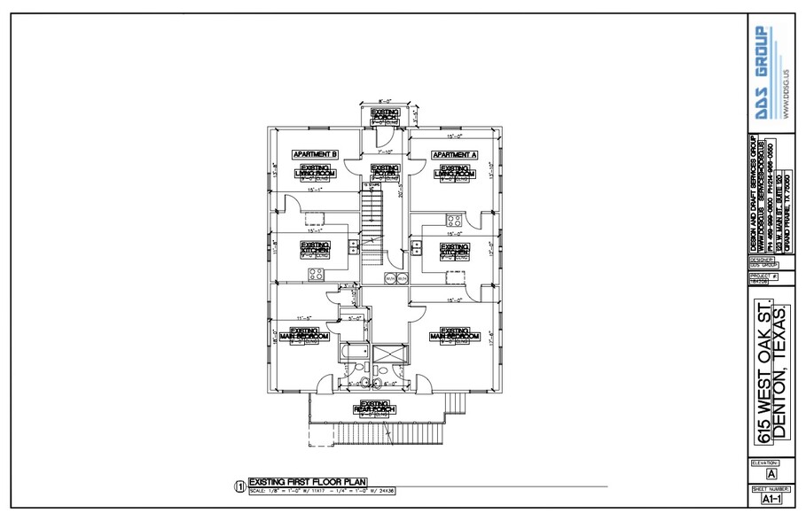 APT B floor plan - 615 W Oak St