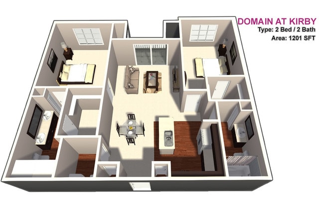 Two Bedroom/Two Bathroom - Domain at Kirby