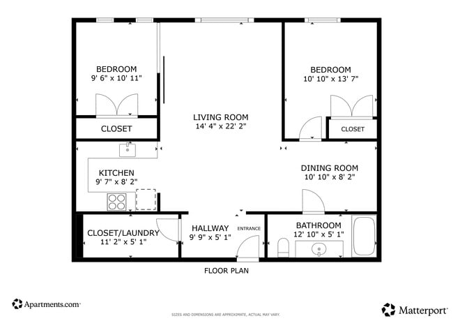 2BR, 1BA - 915SF - Kelley Square Lofts