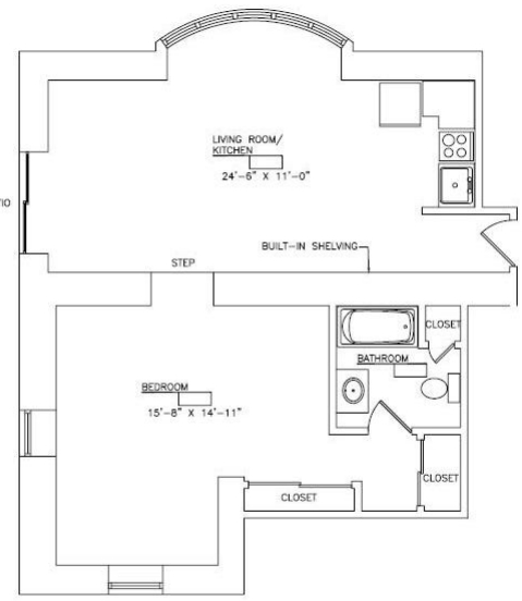 1BR/1BA - College Arms