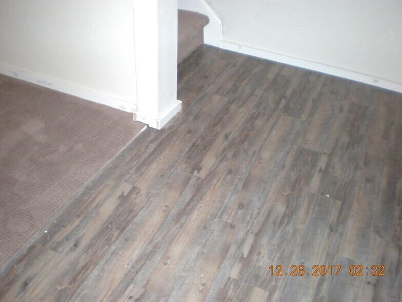 Easy care new vinyl plank flooring in lower level hallway - 1160 Clinton St