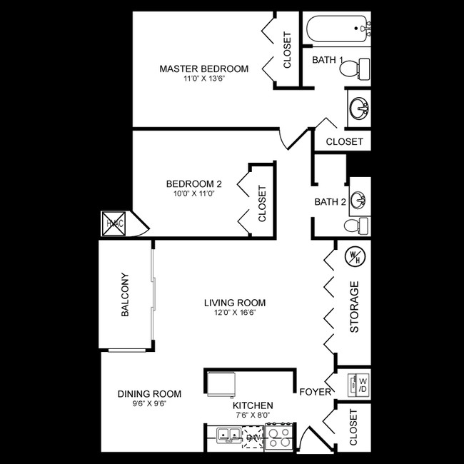 2BR/2BA - Water's Edge Apartments