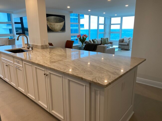 Kitchen and living room - 1620 S Ocean Blvd