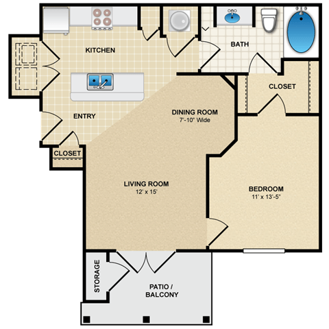 Floorplan - Avignon Apartment Homes