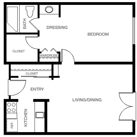 1BR/1BA - Emerald Court
