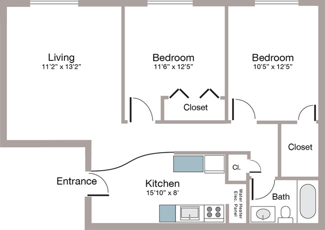 2BR/1BA - Brookstone Apartments