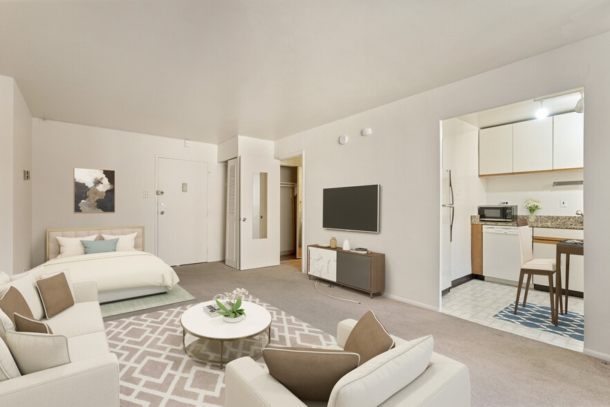 Living and Bed Room from the window Note: Carpet has been replaced with LVT - 1420 N St NW