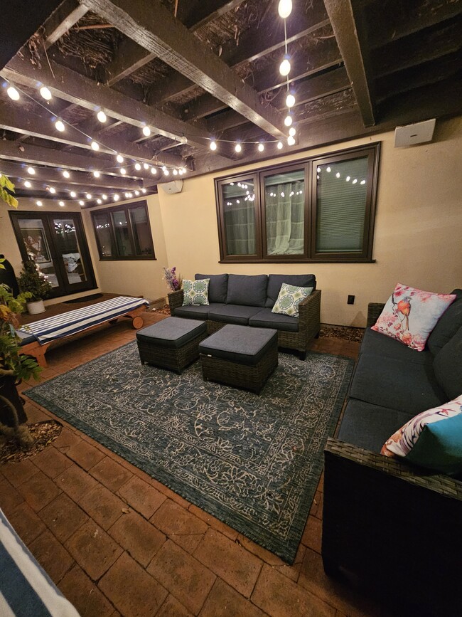 Rear Patio night - 1116 Via Nogales