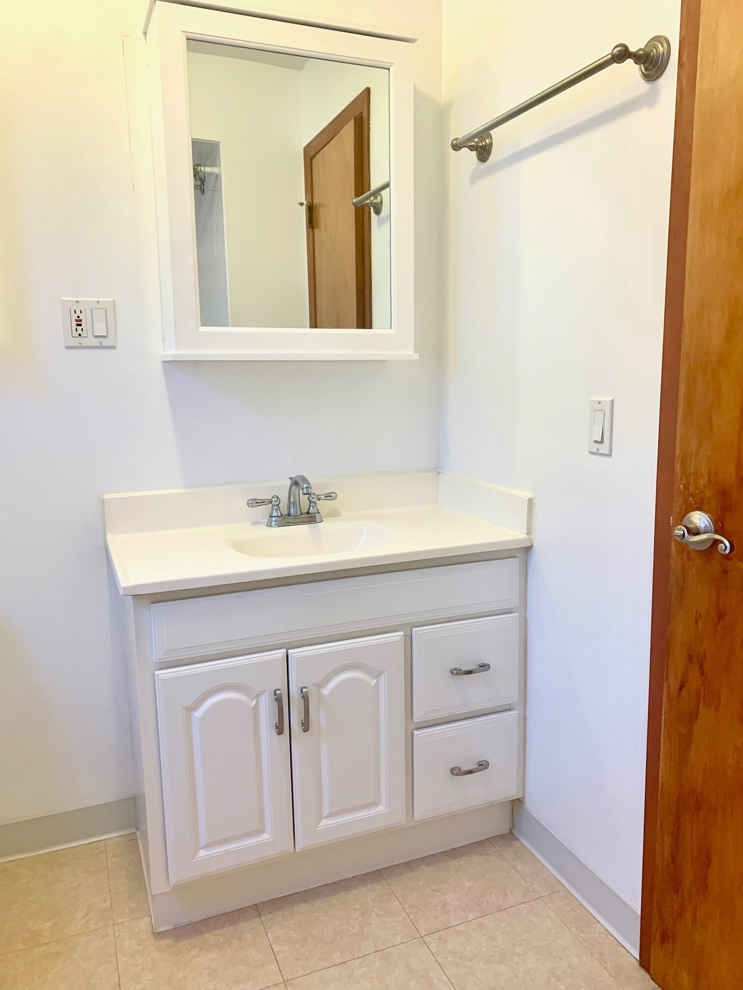 Hall bathroom vanity and medicine cabinet - 203 5th St