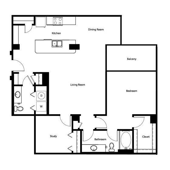 Gallery At Turtle Creek - A3E - 1 Beds - 1 Baths - 1213 Sq. ft. - Gallery At Turtle Creek