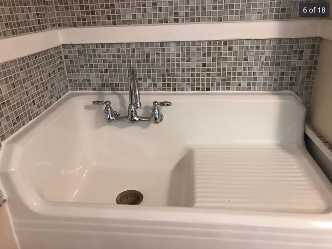 Restored Original Farmhouse sink - 1524 Washington St