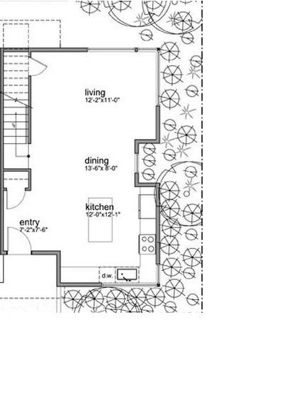 Layout of the fist floor - 2118 E James St