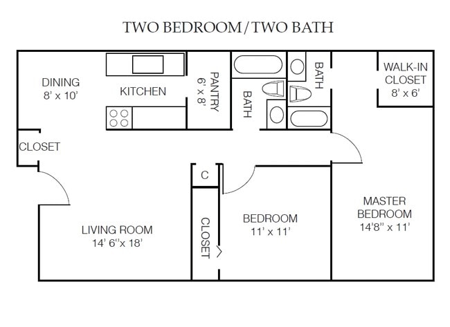 2BR/2BA - Deer Creek Apartments