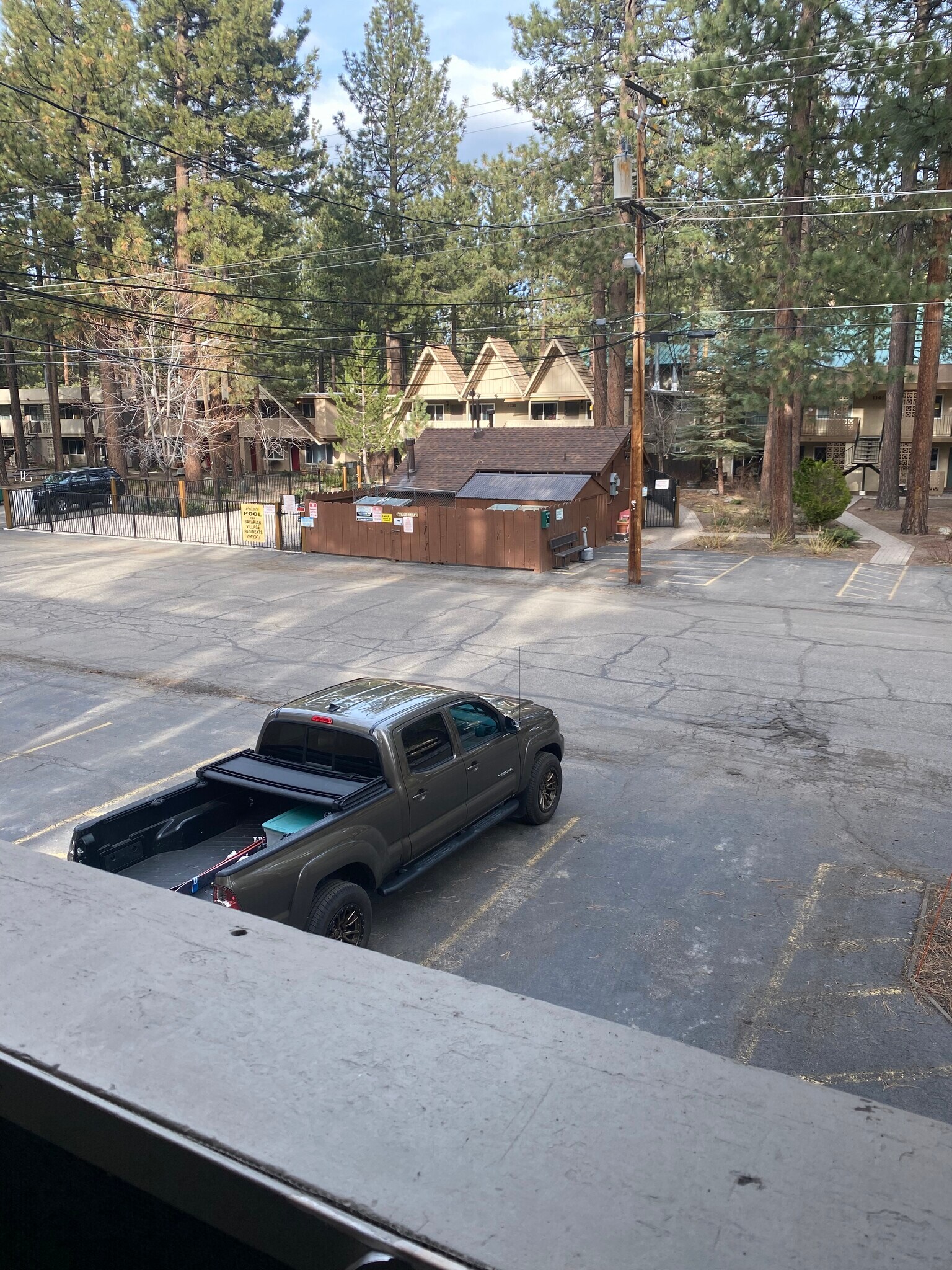Look from balcony to pool hot tub and laundry room - 1148 Herbert Ave