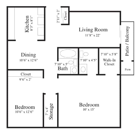 2BR/1.5BA - Chesterfield Place Apartments