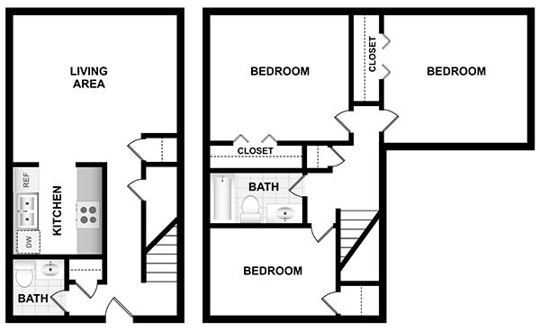 3BR/1.5BA - Highland Village Apartments