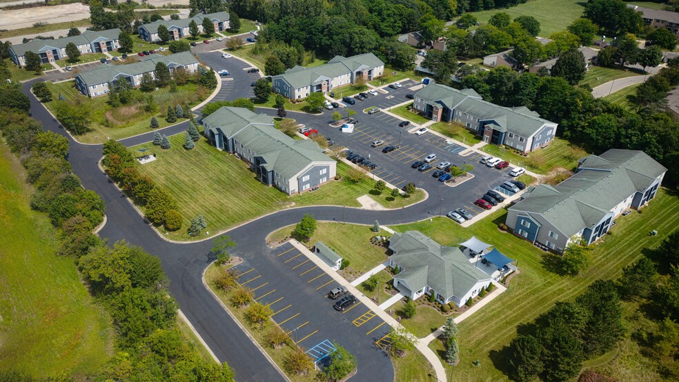 A bird’s eye view of the Atlas North Community. Behold a tranquil haven nestled in the heart of Swartz Creek, Michigan. - Atlas North