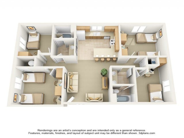 4x2 floor plan - Village on the Parkway