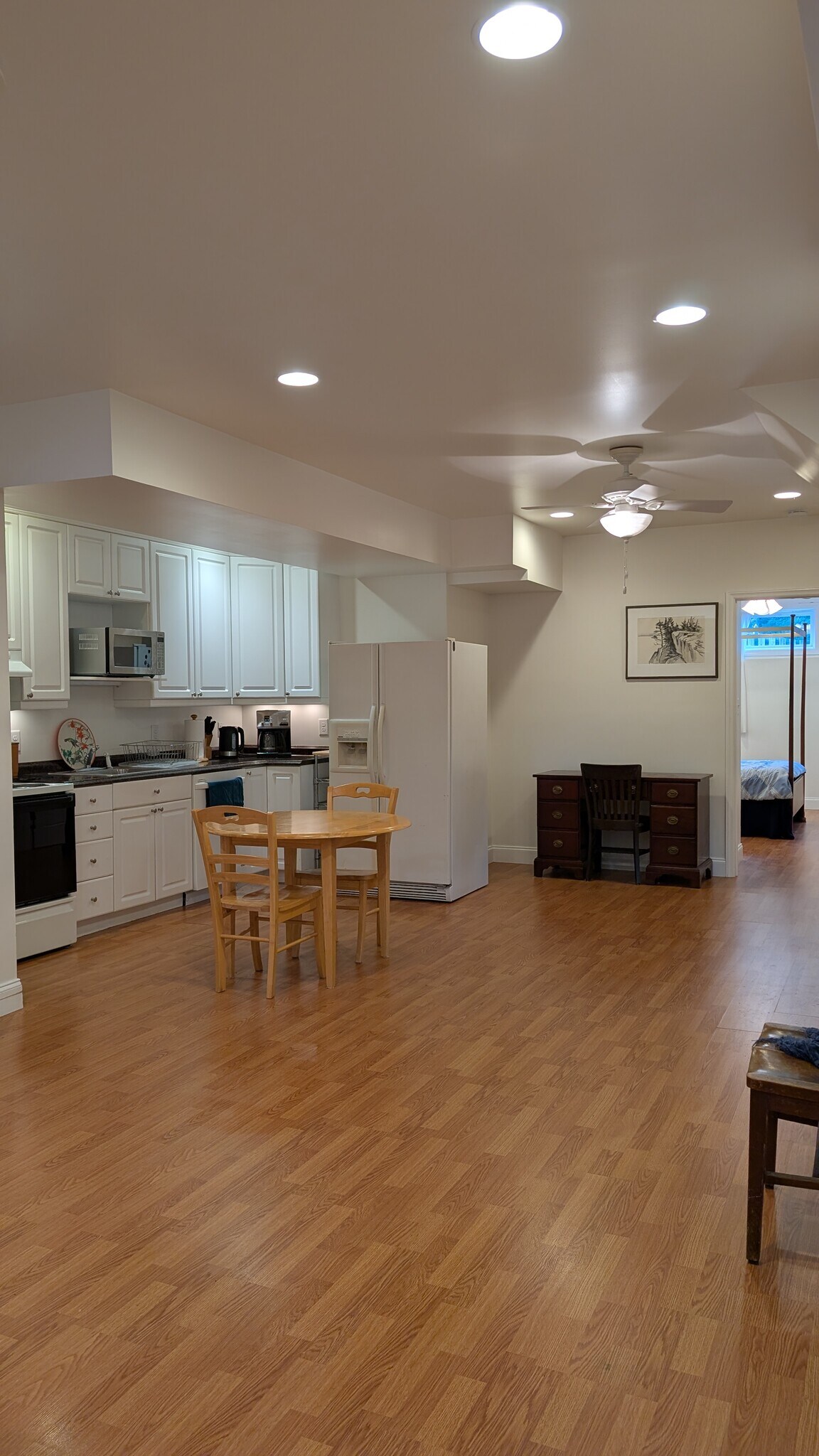 Kitchen and view into bedroom - 8 Elam Ct