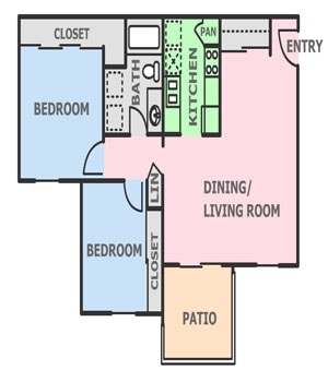2BR/1BA - Brandon Walk