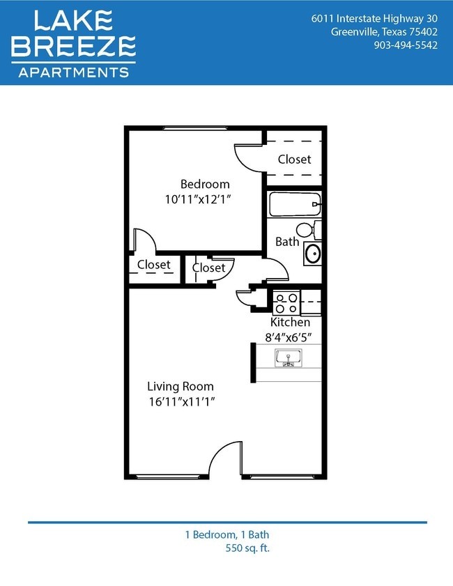1 Bed, 1 Bath - Lake Breeze