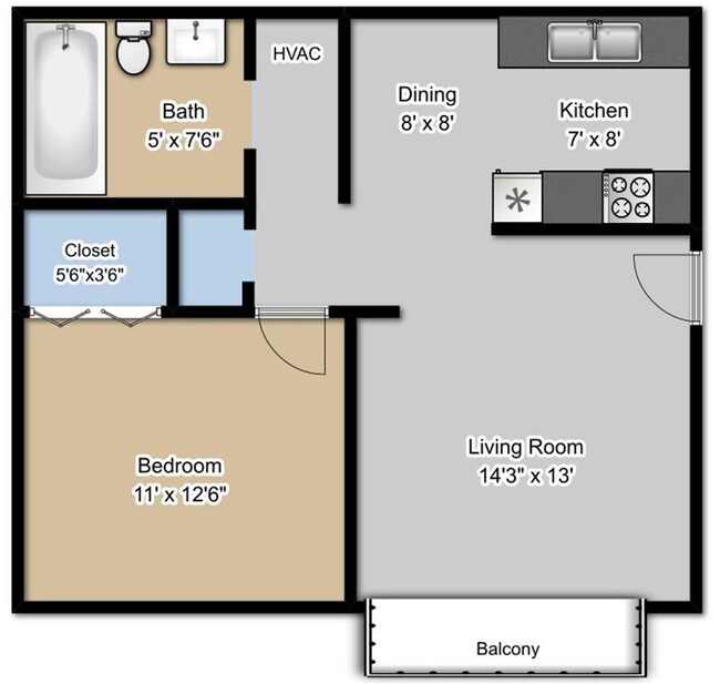 1 Bedroom - El Chaparral Apartments