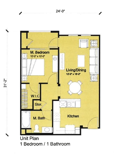 1 Bedroom/1 Bathroom - Estrella Vista Apartments