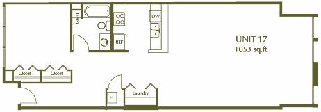1 Bedroom / 1 Bath / 1053 Sq.Ft. - Eleventh Street Lofts
