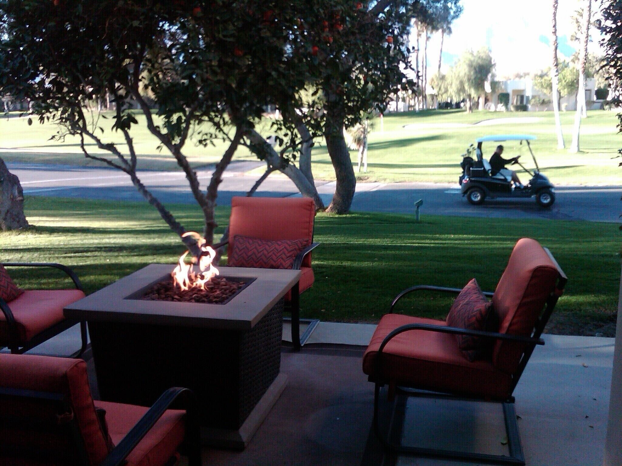 Fire table on kitchen patio - 67151 N Chimayo Dr