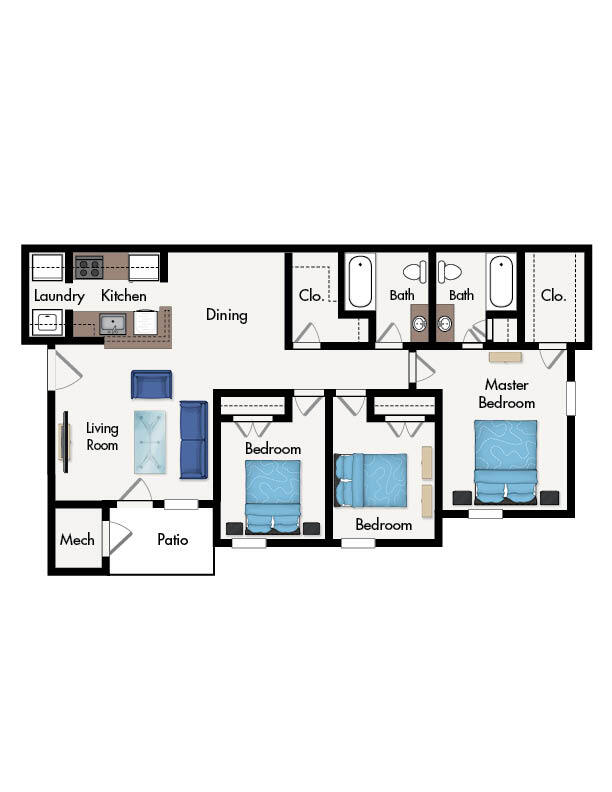 Floorplan - Mill Creek Apartments